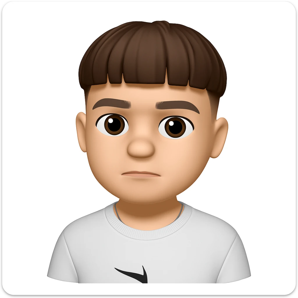 Convert this photo to a 3D emoji in Apple style, keeping the clothes as in the original image. The style should resemble Apple's emoji style with 3D emoji characteristics. sticker