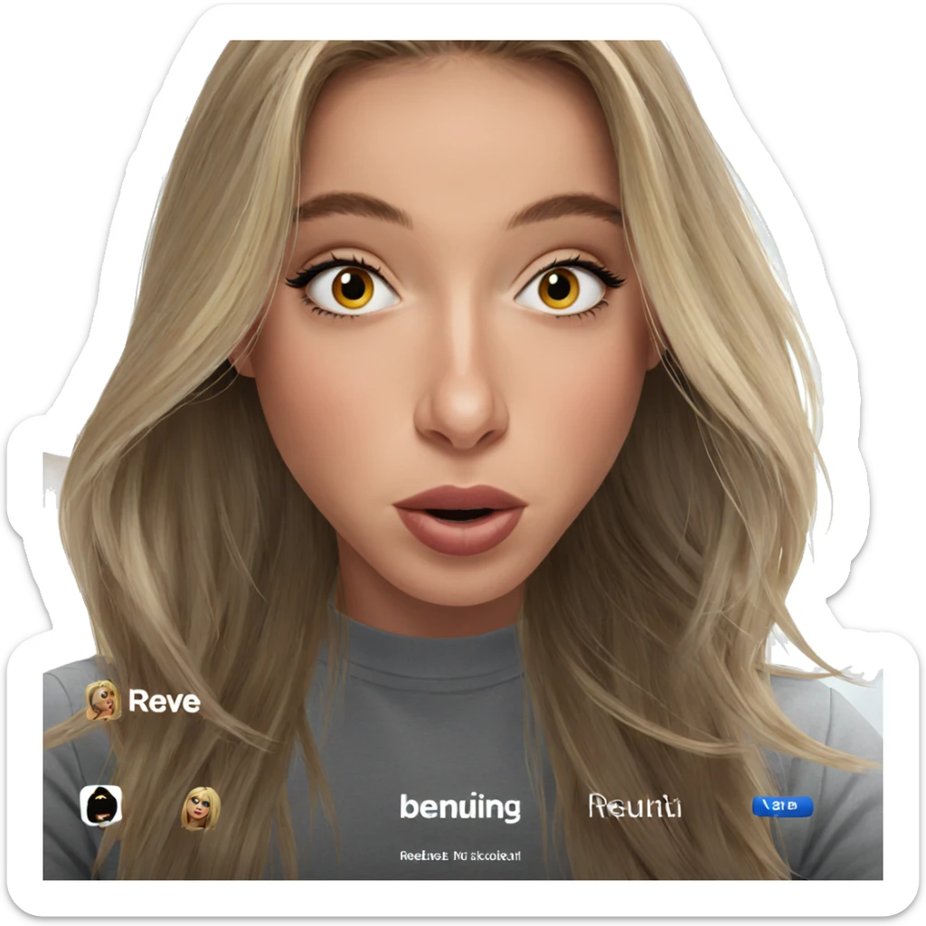blonde girl portrait looking at viewer sticker