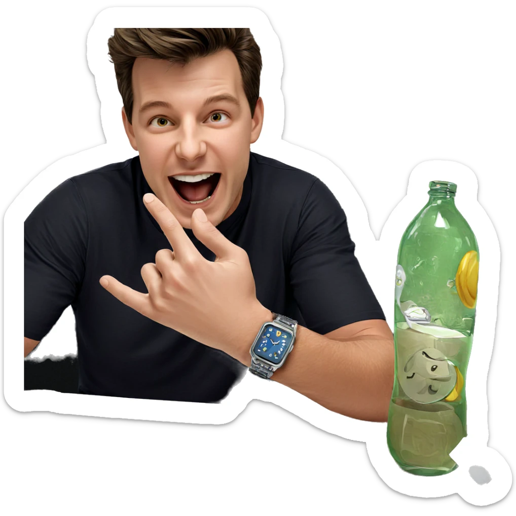 confident boy with a watch sticker