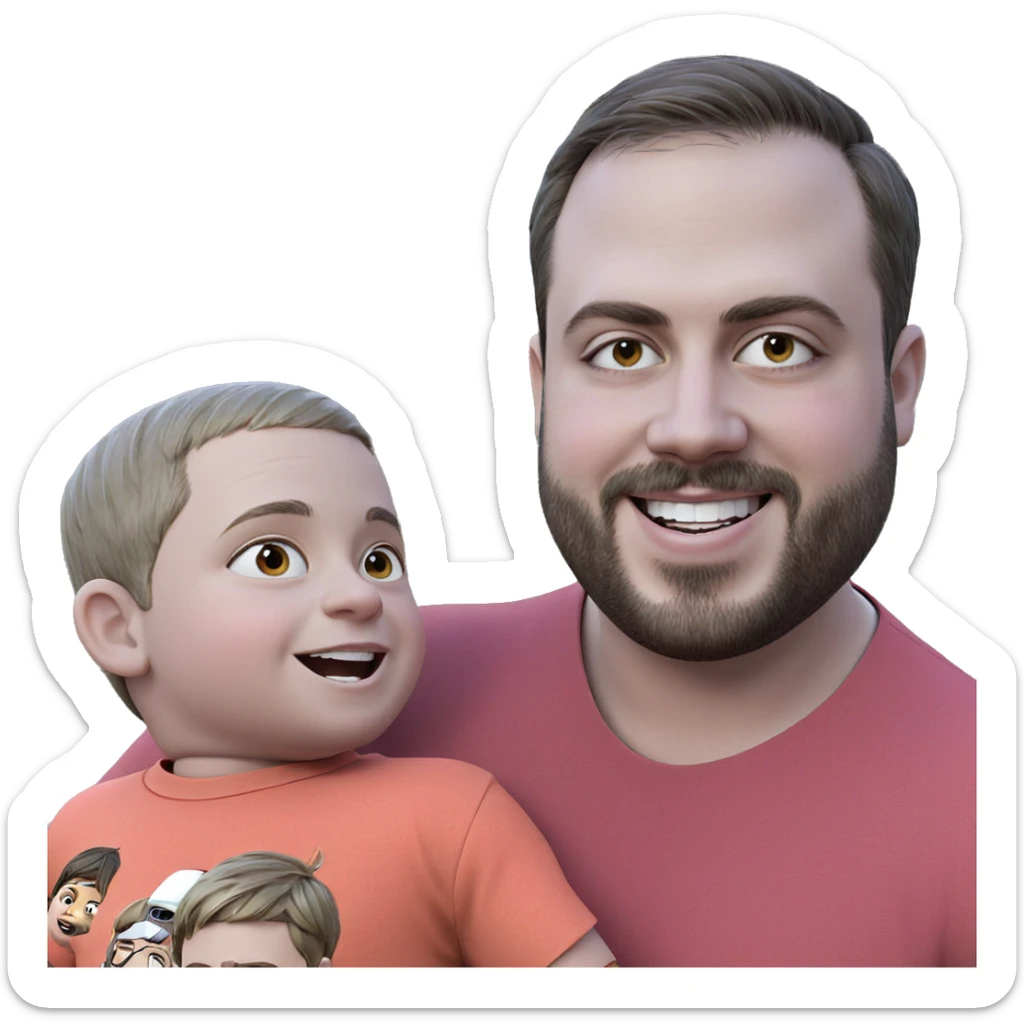 happy boys outdoors together sticker