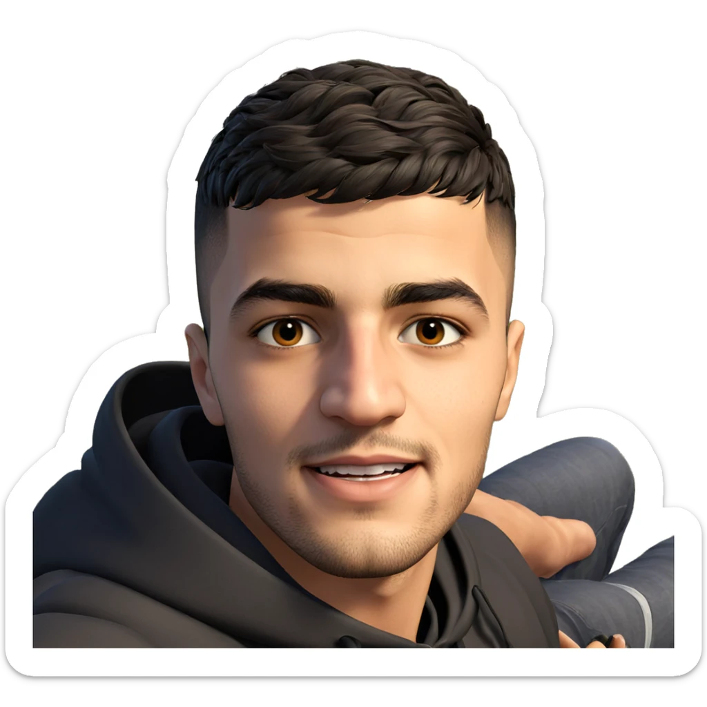 portrait of a young man sticker