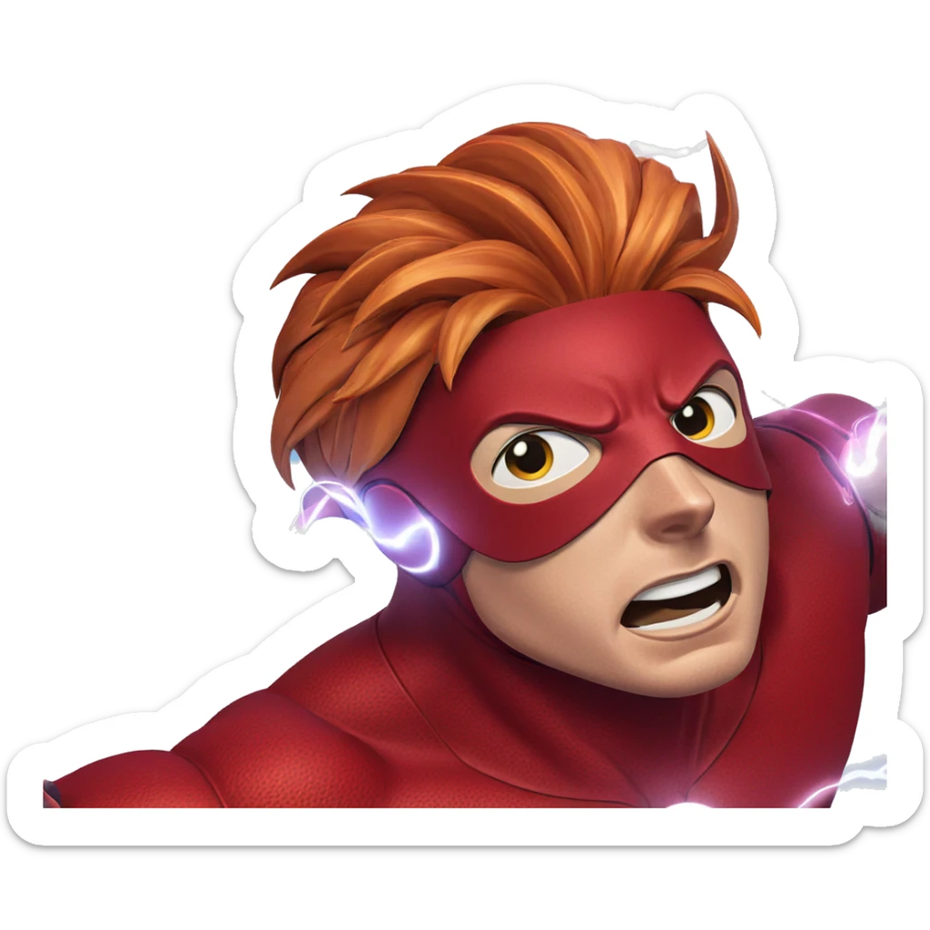 masked superhero with electric powers sticker