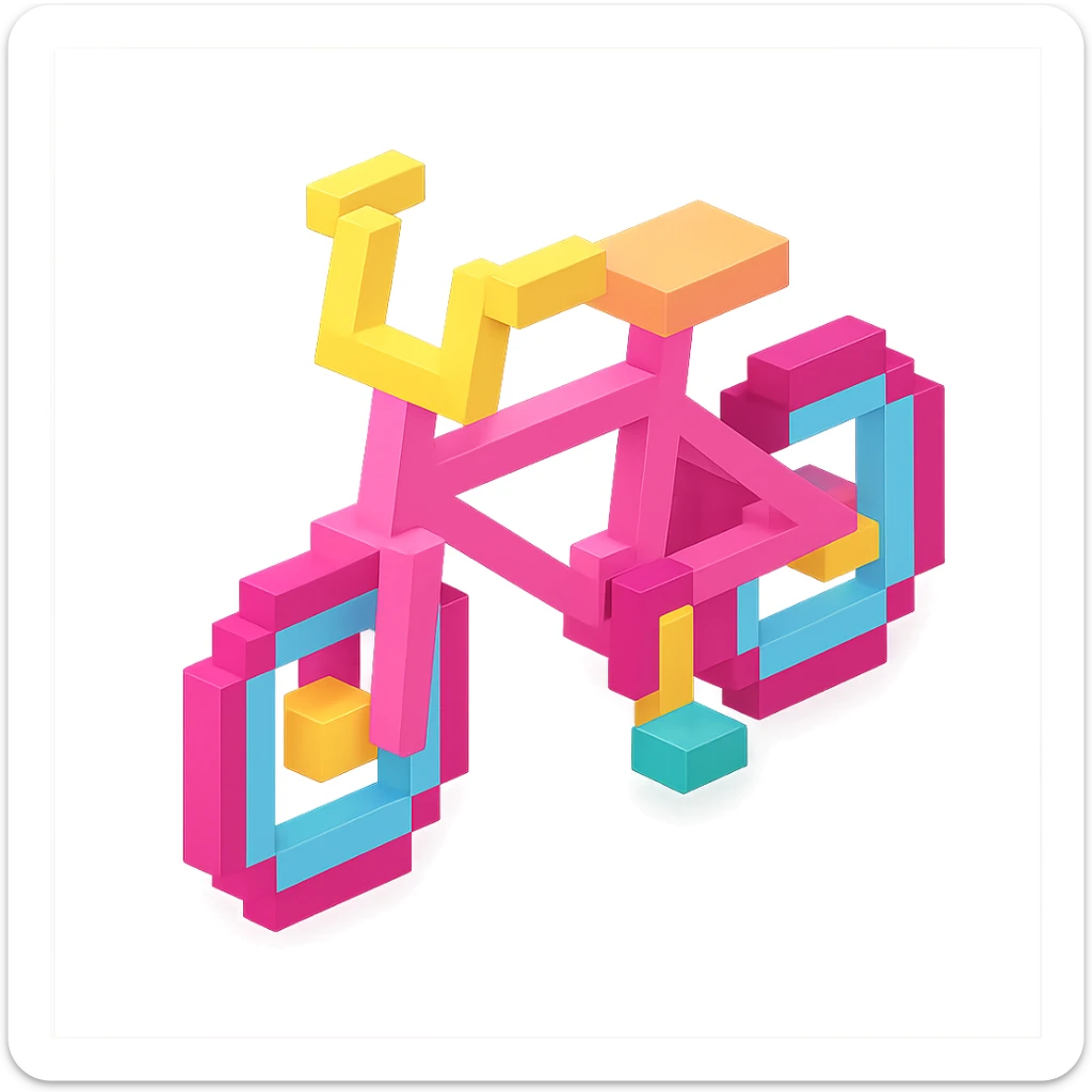 розовый велосипед BMX, no background sticker