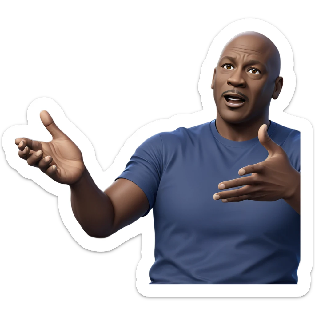 bald male in blue shirt sticker