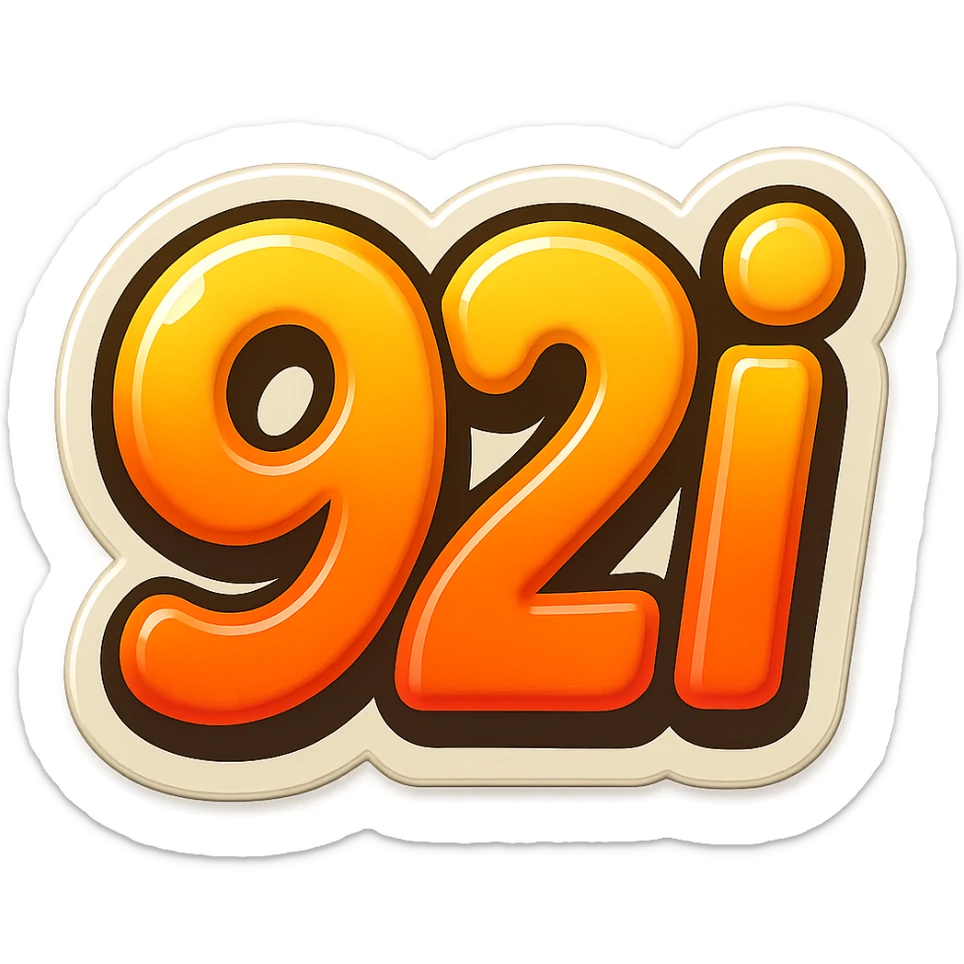 playful and bold text '92i' as an emoji sticker