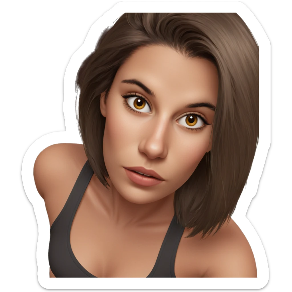 realistic portrait of girl sticker