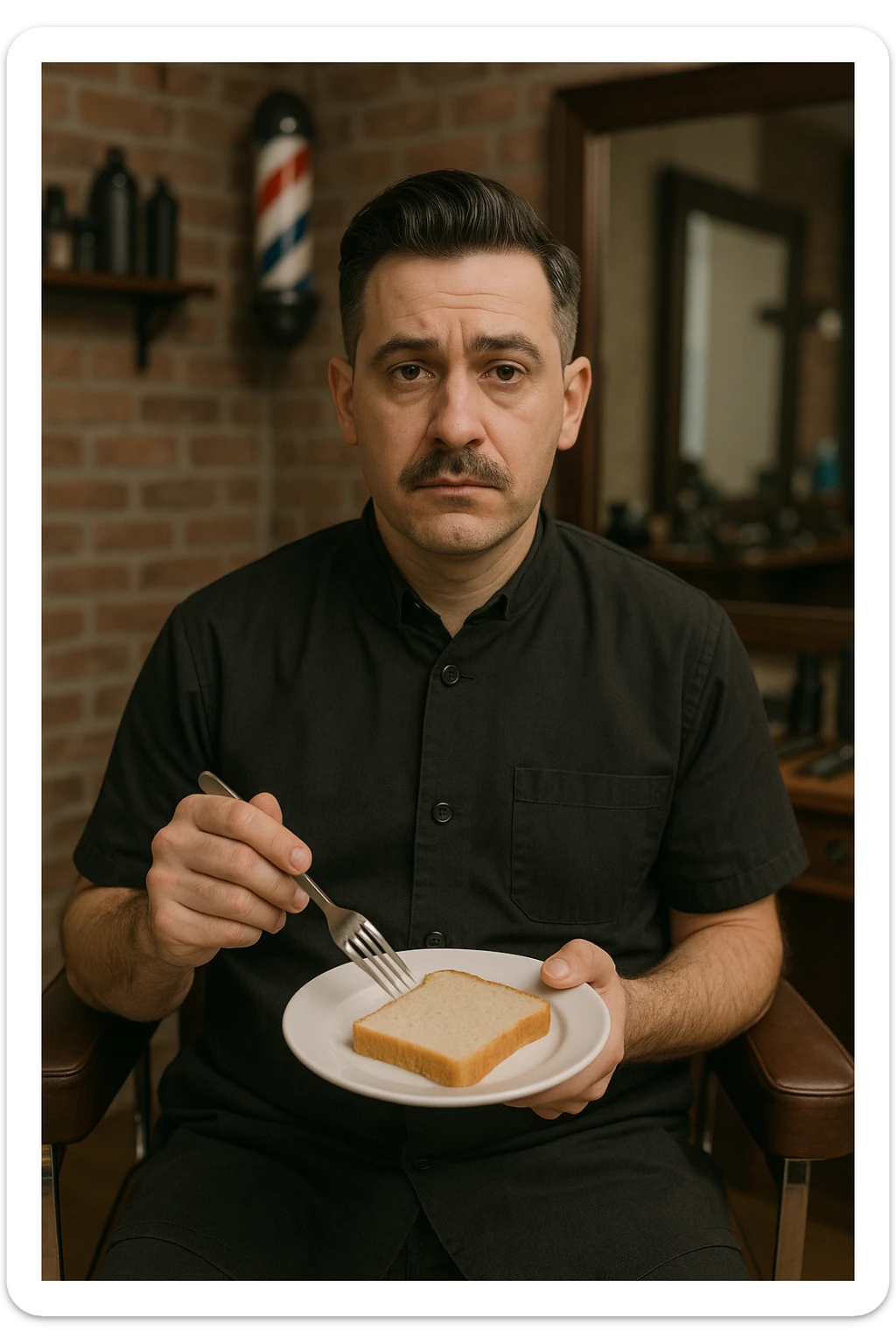 sartarosh xonada shunchaki tarelka v vilka ushlab utirsin tarelkada esa faqat non bulsin kayfiyati xam urtacha bulsin xursan bob ketmasin sticker