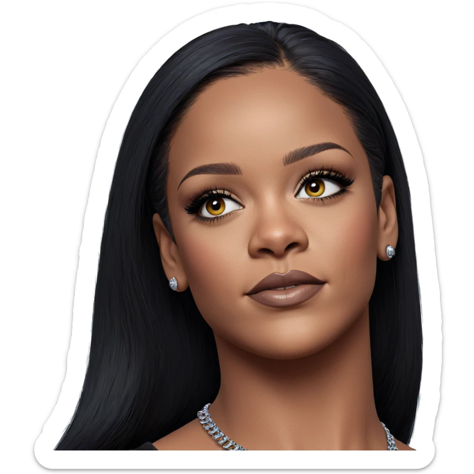 realistic portrait of dark beauty sticker