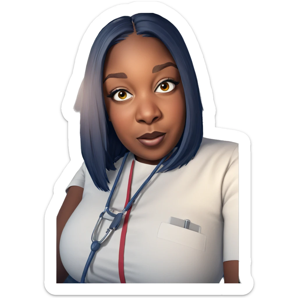 nurse girl looking at viewer sticker