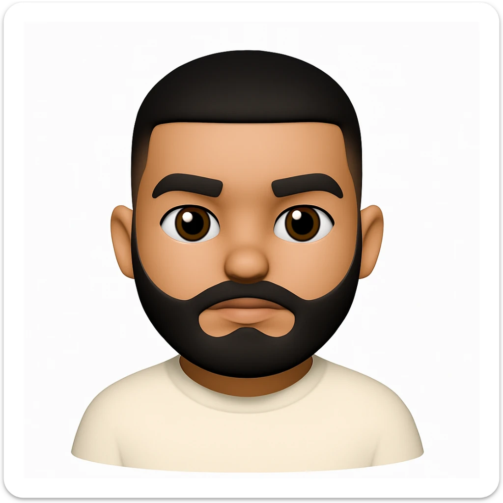 Convert this photo to a 3D emoji in Apple style, closely resembling the original person. The style should mimic Apple's emoji look with a 3D effect, capturing the person's features accurately. sticker