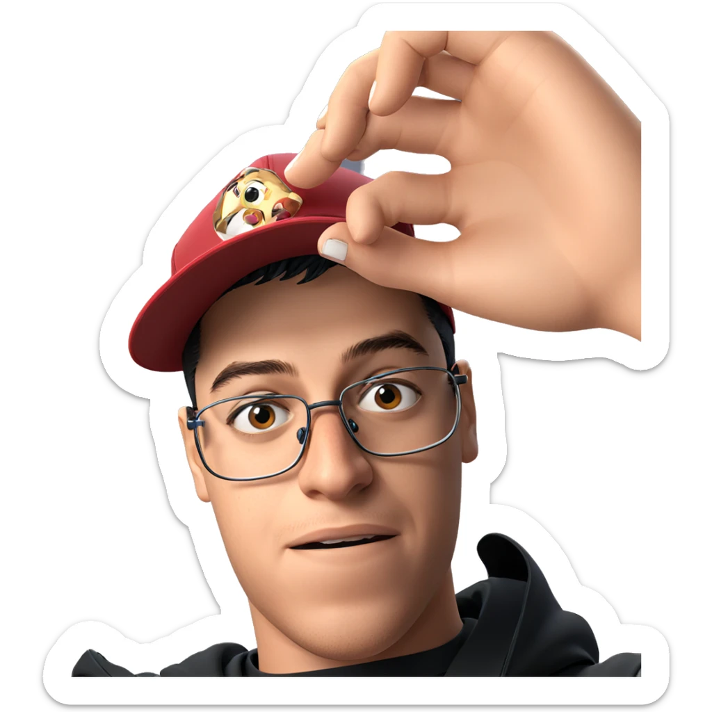 casual boy in baseball cap sticker