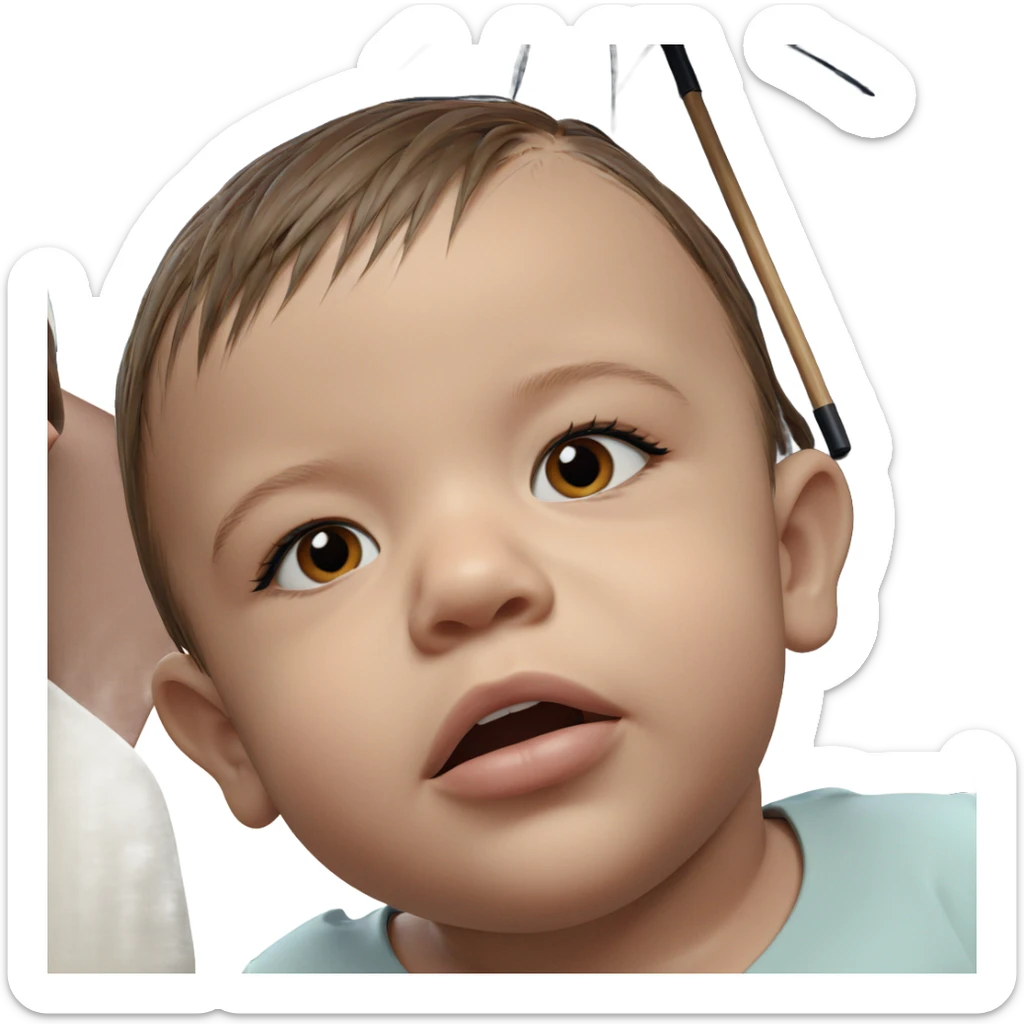 brown haired girl with umbrella sticker