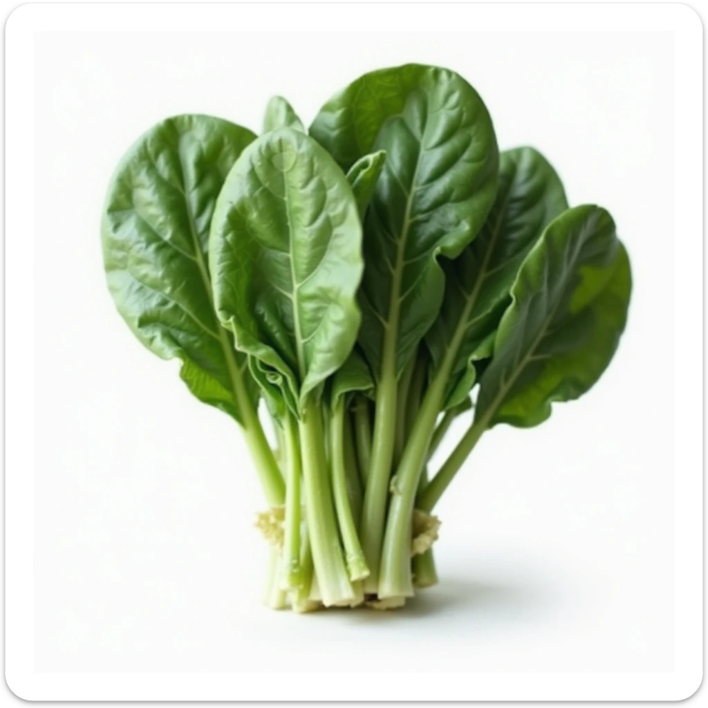 A realistic bunch of spinach with green leaves and stems. sticker