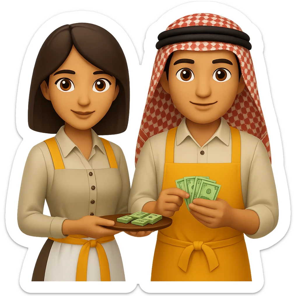 Add a traditional Arab headscarf (keffiyeh) to the man in the emoji style. Keep the style consistent with emoji style and no background (transparent). sticker
