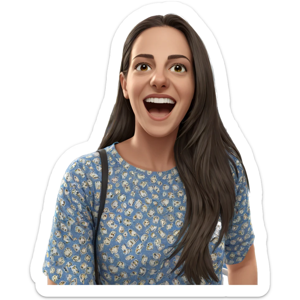 smiling girl under blue sky sticker