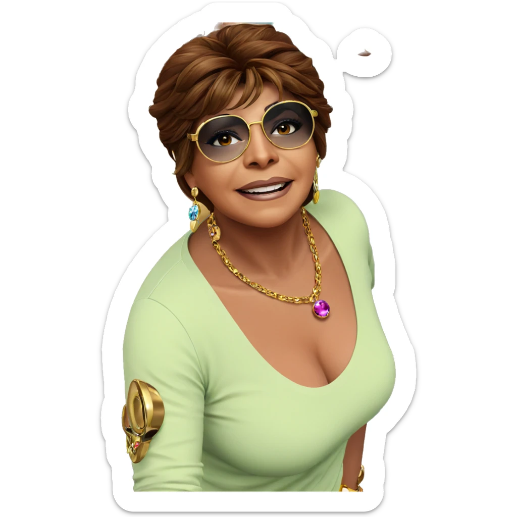 girl in hat with jewelry sticker