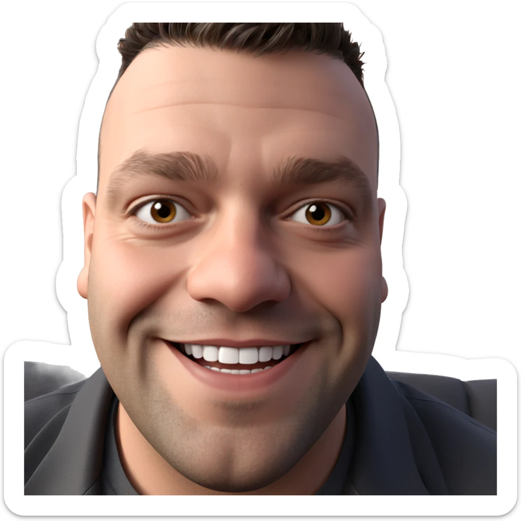 smiling male portrait close up sticker