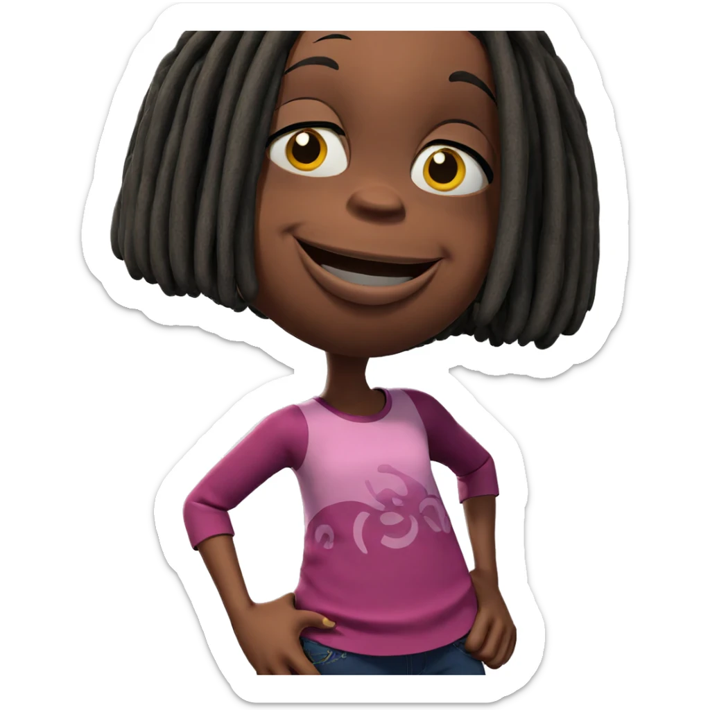 smiling girl with dreadlocks sticker