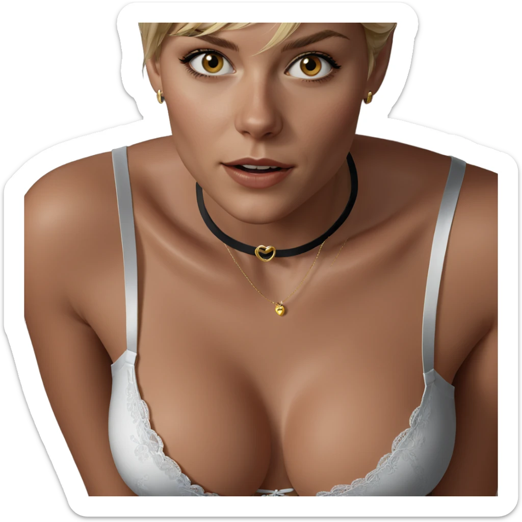 blonde girl in elegant lingerie sticker