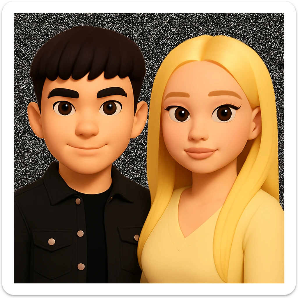 Slightly increase the volume of the upper body of the girl and slightly rotate her to face forward. Preserve the original style and background as in the reference image. sticker