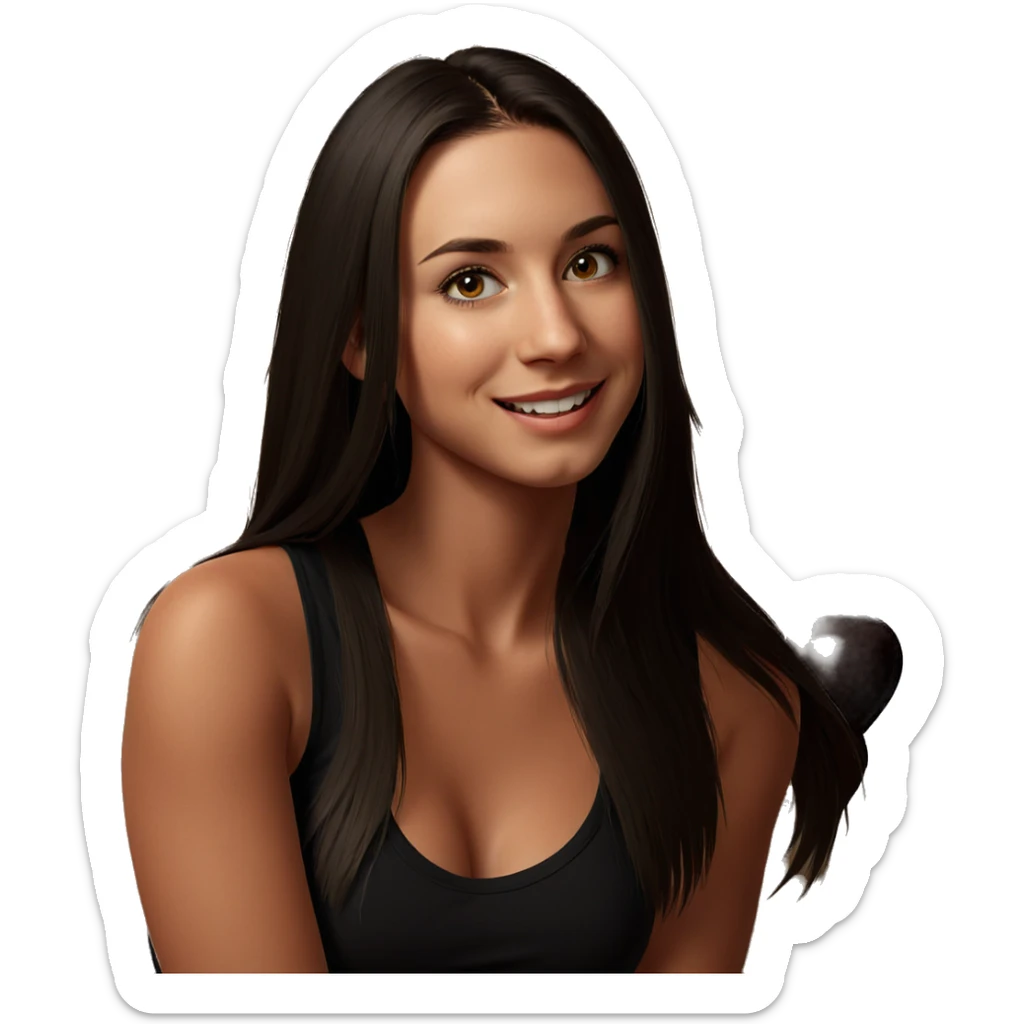 realistic portrait of smiling girl sticker