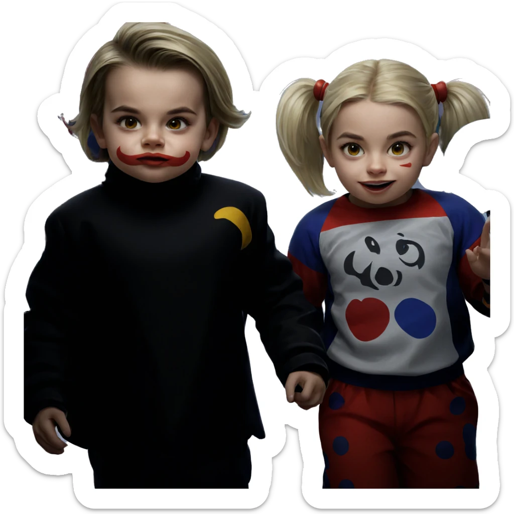 blonde clown girl portrait sticker