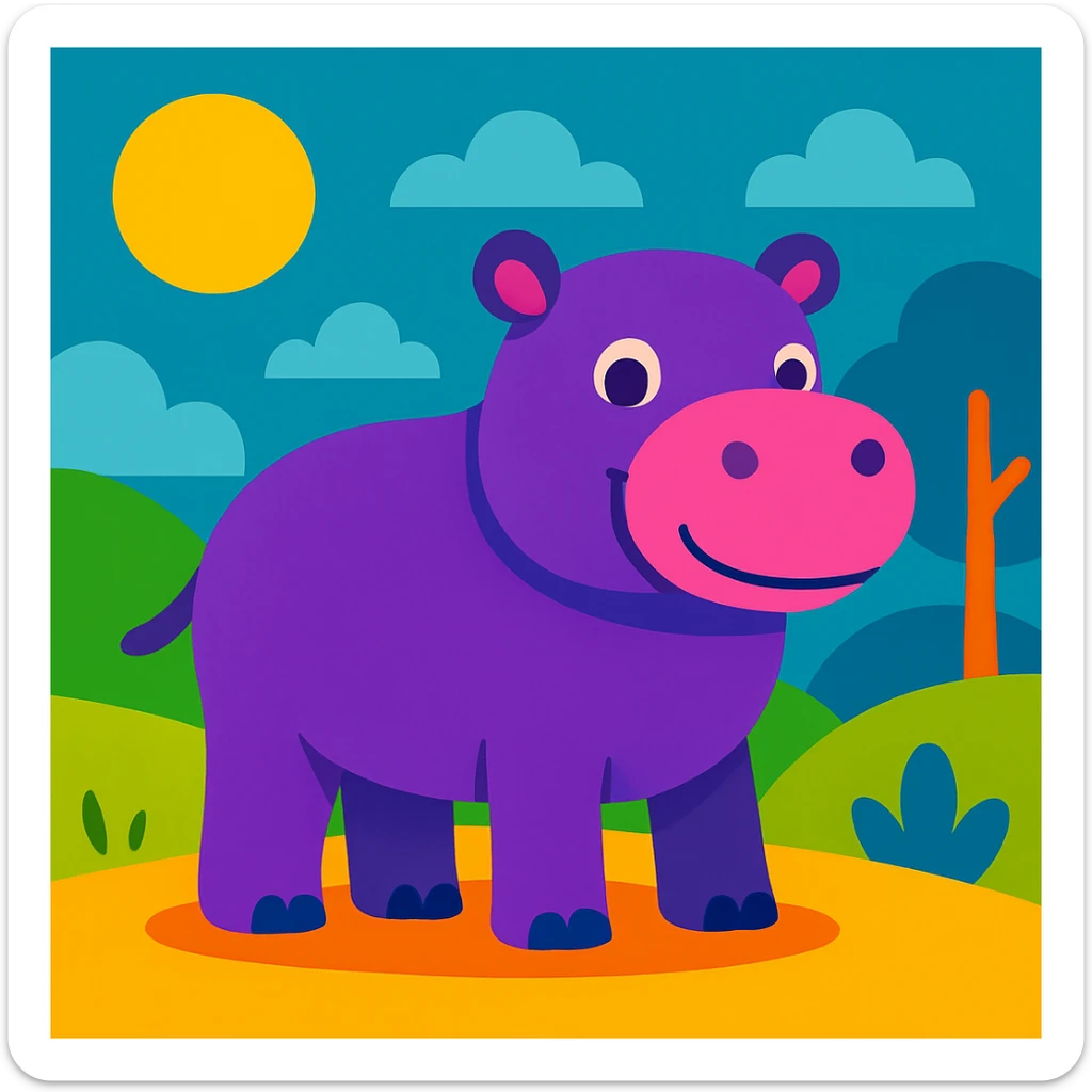 Hippo sticker