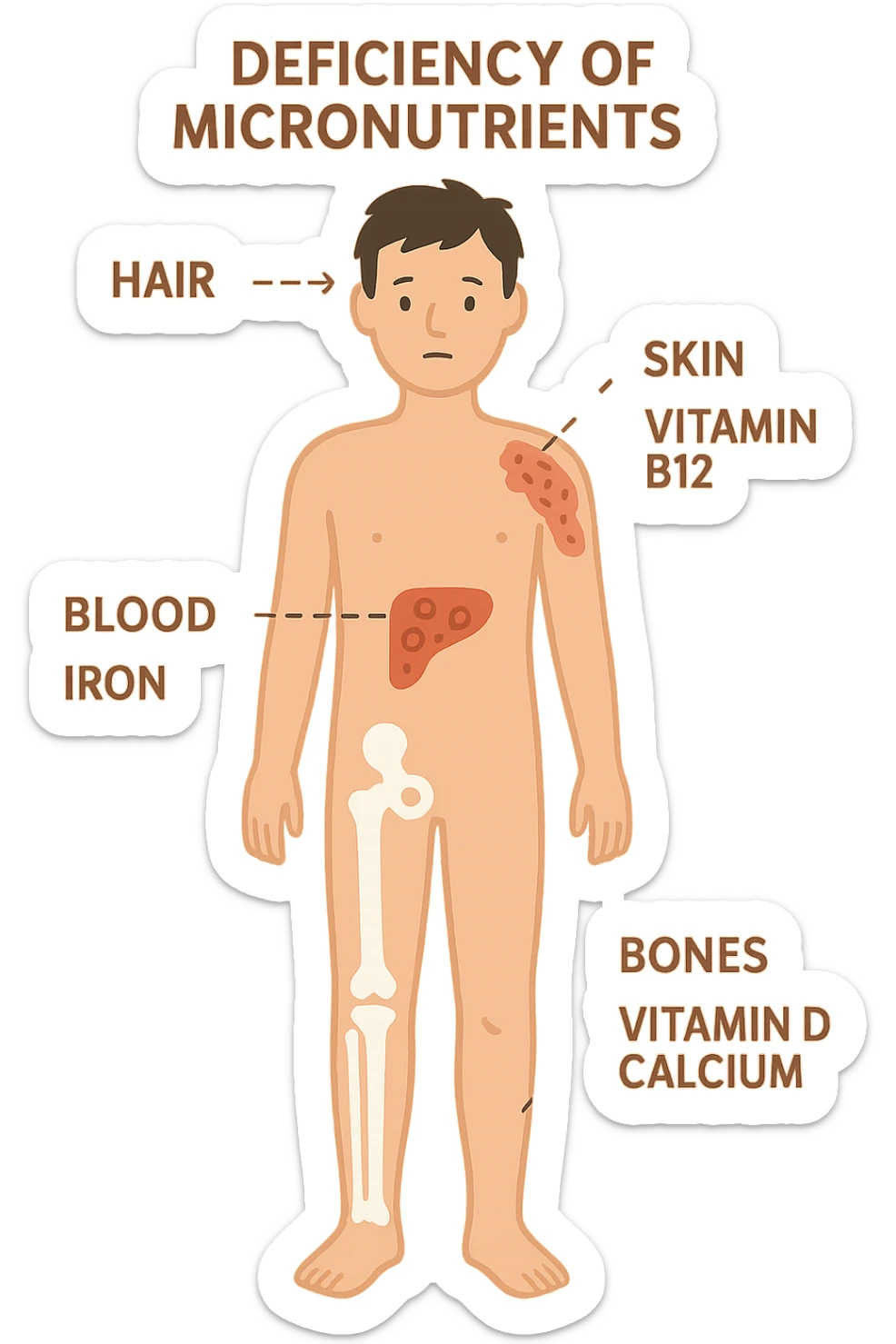 corpo umano in carenza di micronutrienti sticker