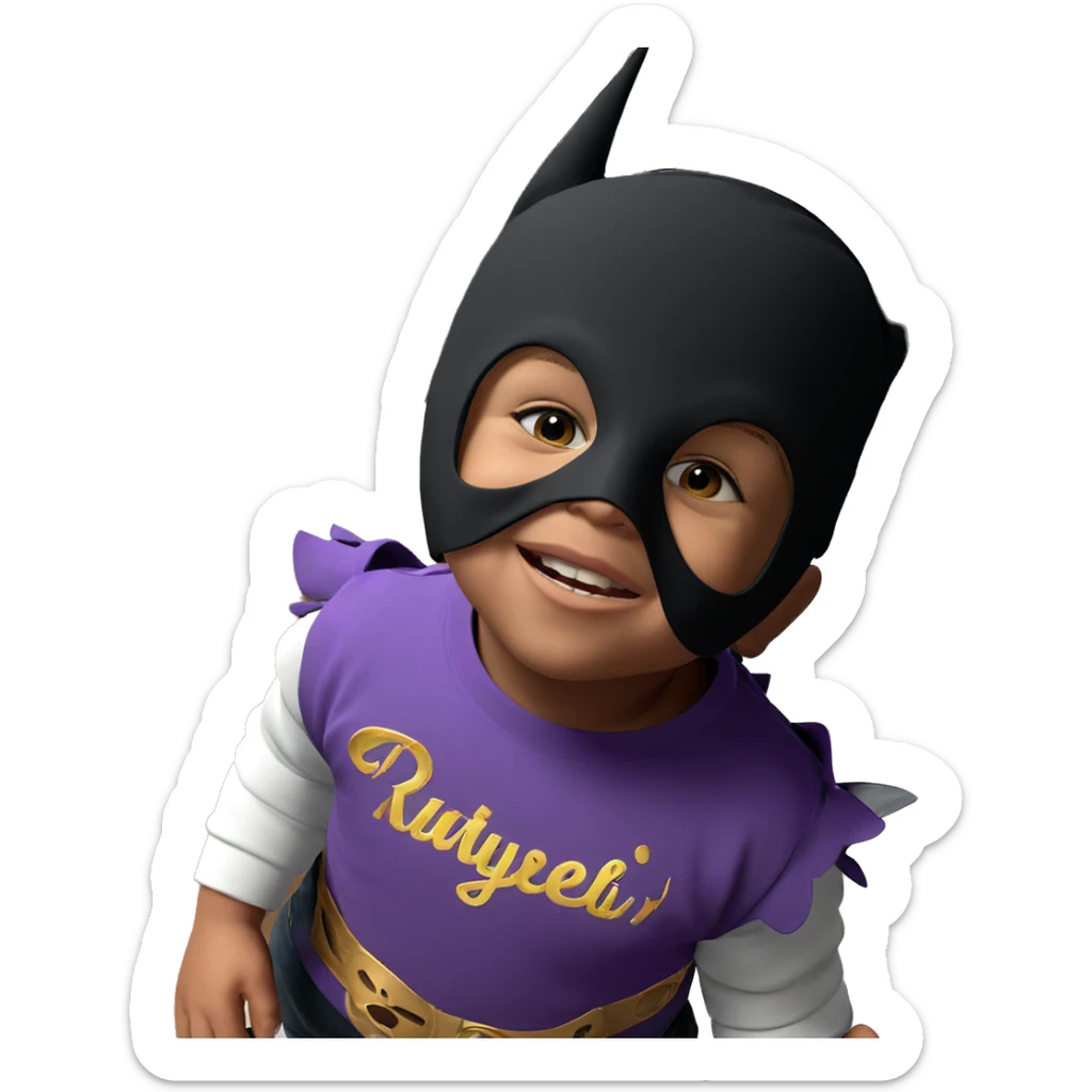 masked boy gazing at viewer sticker