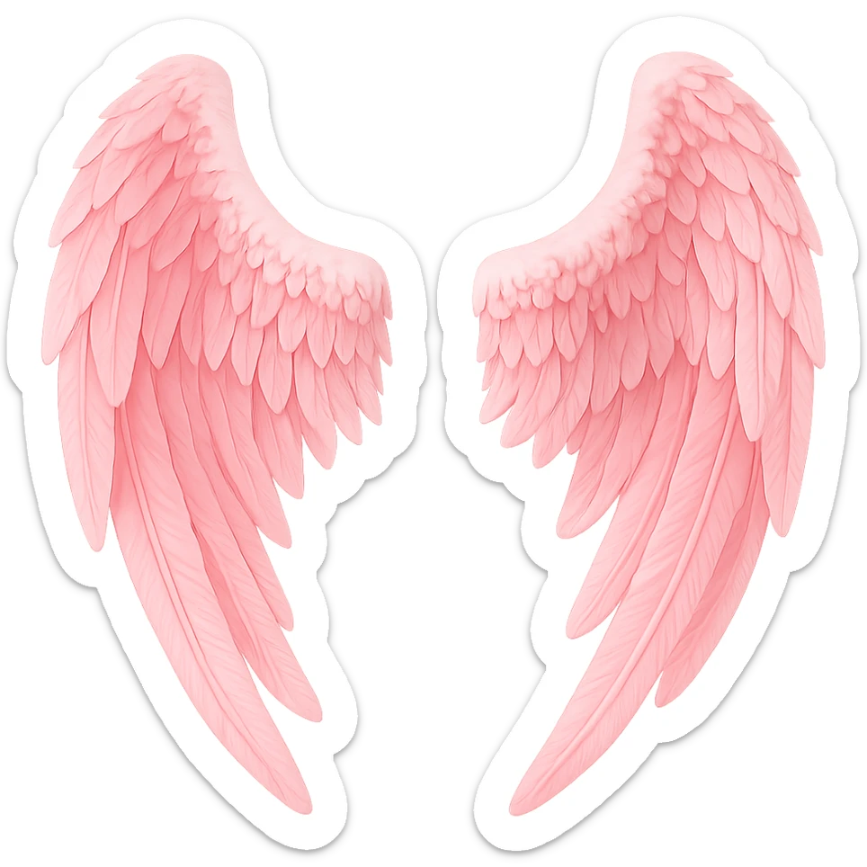 Pink wings, remove background sticker
