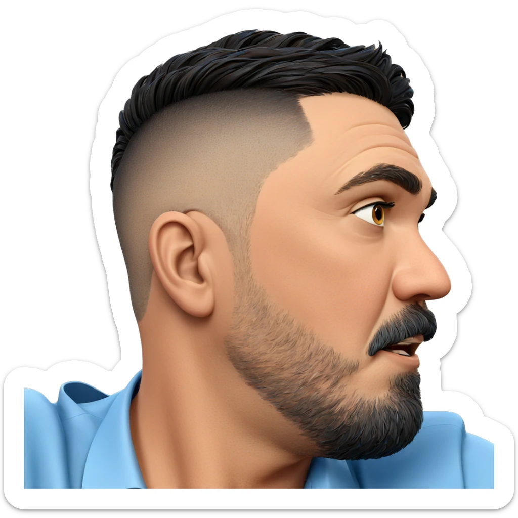 mature male portrait in blue sticker