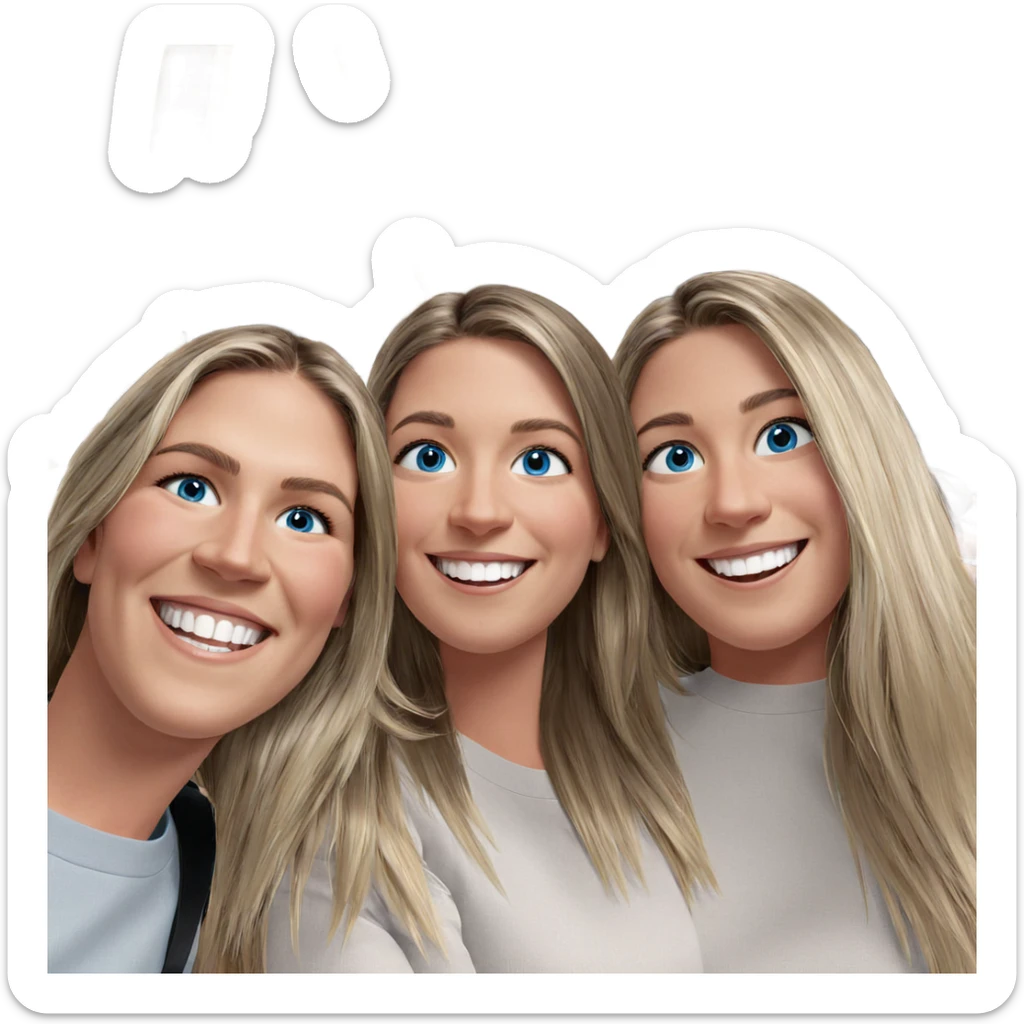 smiling girls with blue eyes sticker