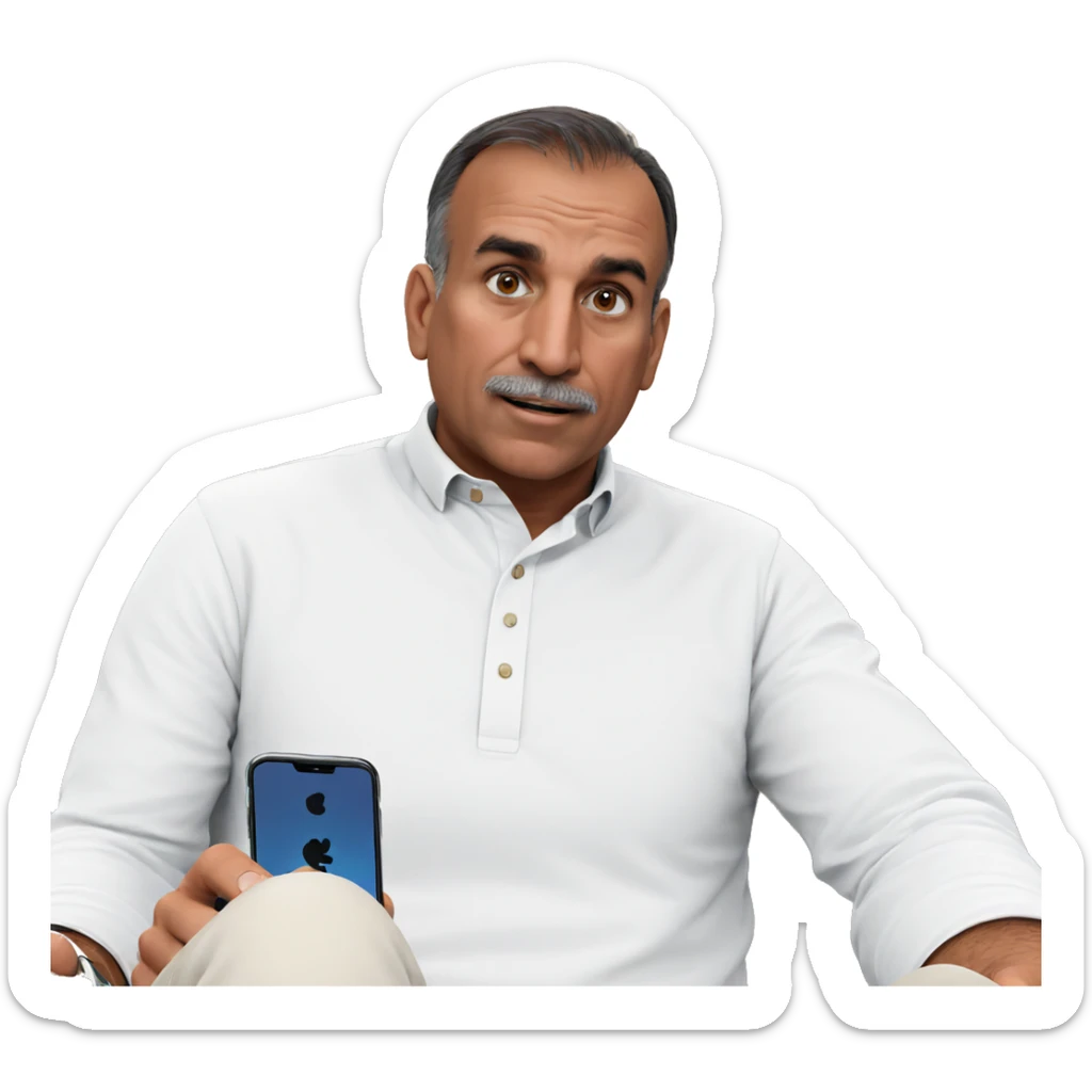 casual moment with phone sticker