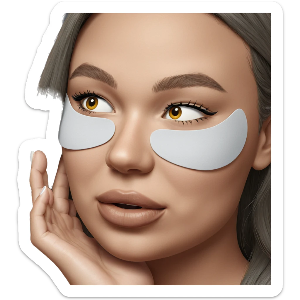 masked girl portrait gray backdrop sticker