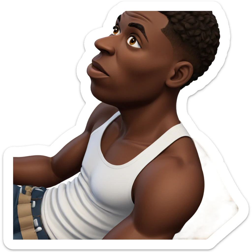 dark-skinned boy portrait sticker