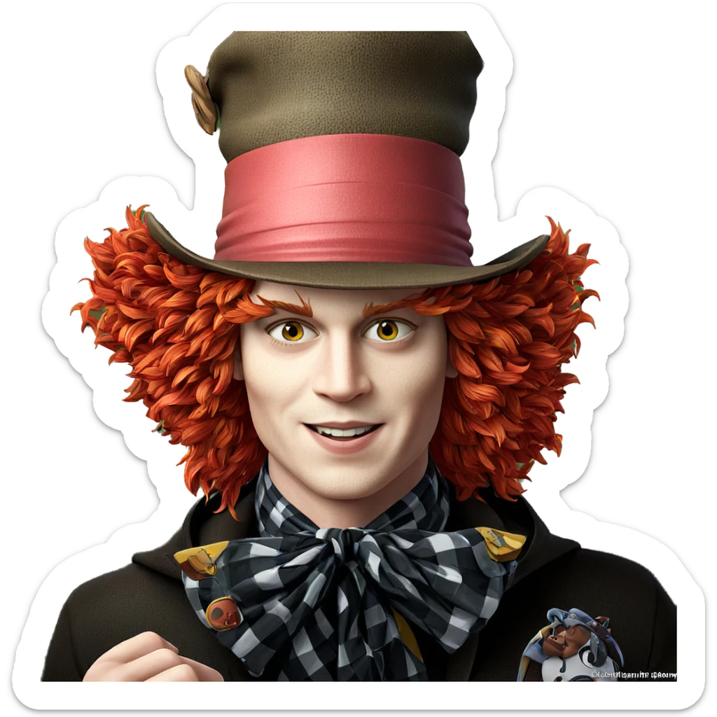 boy with red hair and hat sticker