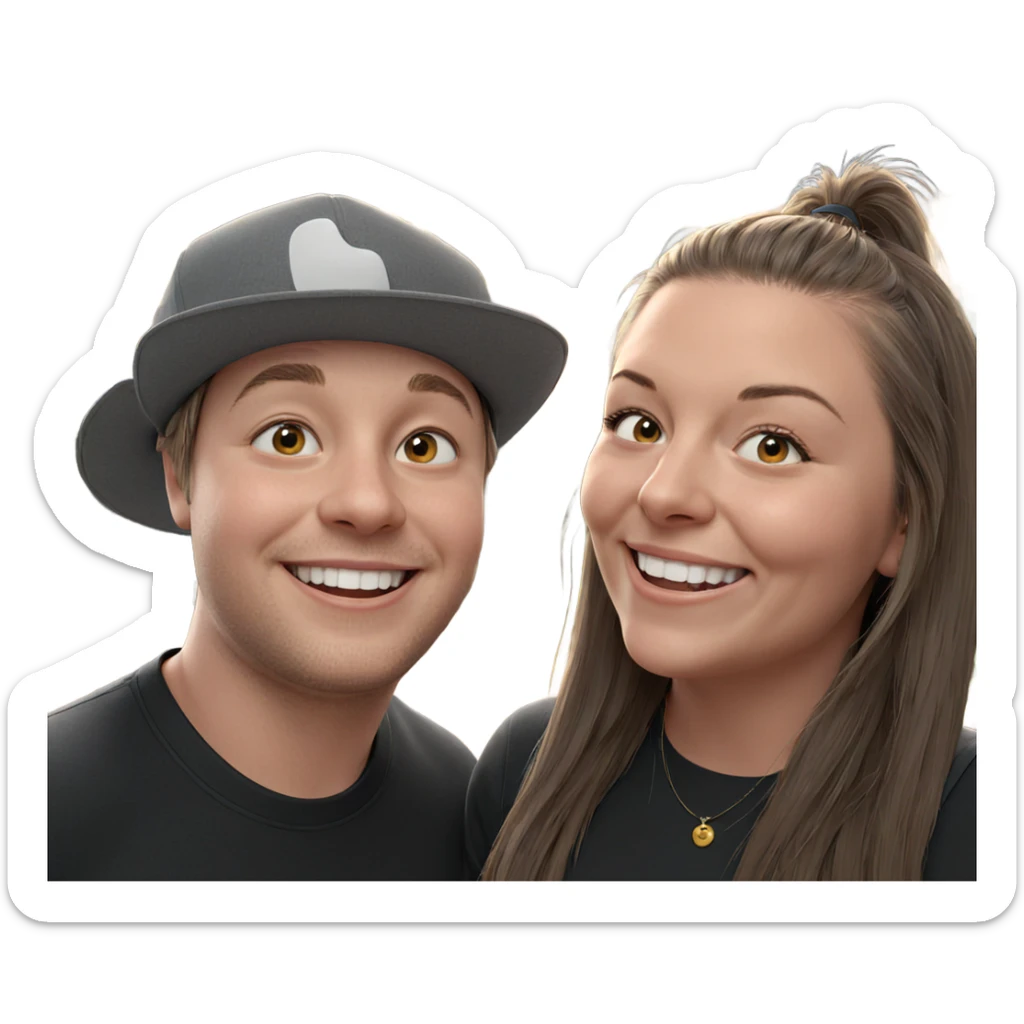 smiling girl and boy outdoors sticker