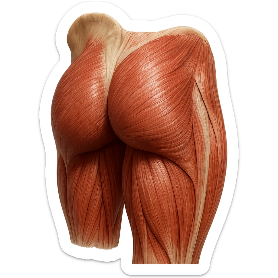 muscolo umano porzione anatomica dei glutei iperrealistico sticker