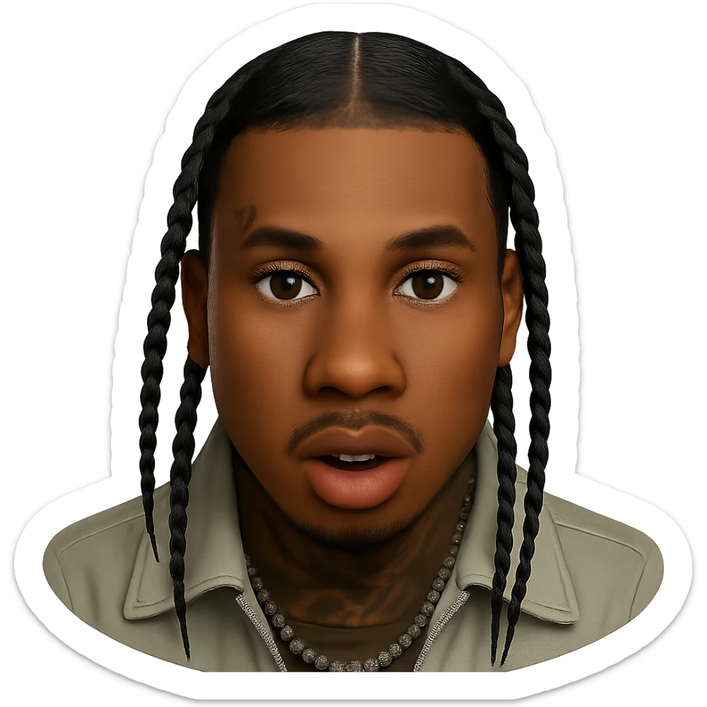 Convert this photo into a realistic emoji closely resembling the original person with detailed facial features and natural skin tones. Remove the background entirely, isolating the subject on a transparent background. sticker