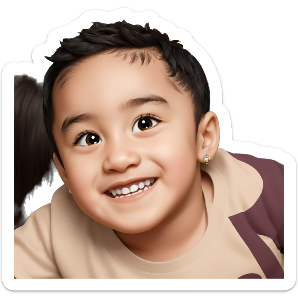black haired boy with earrings sticker