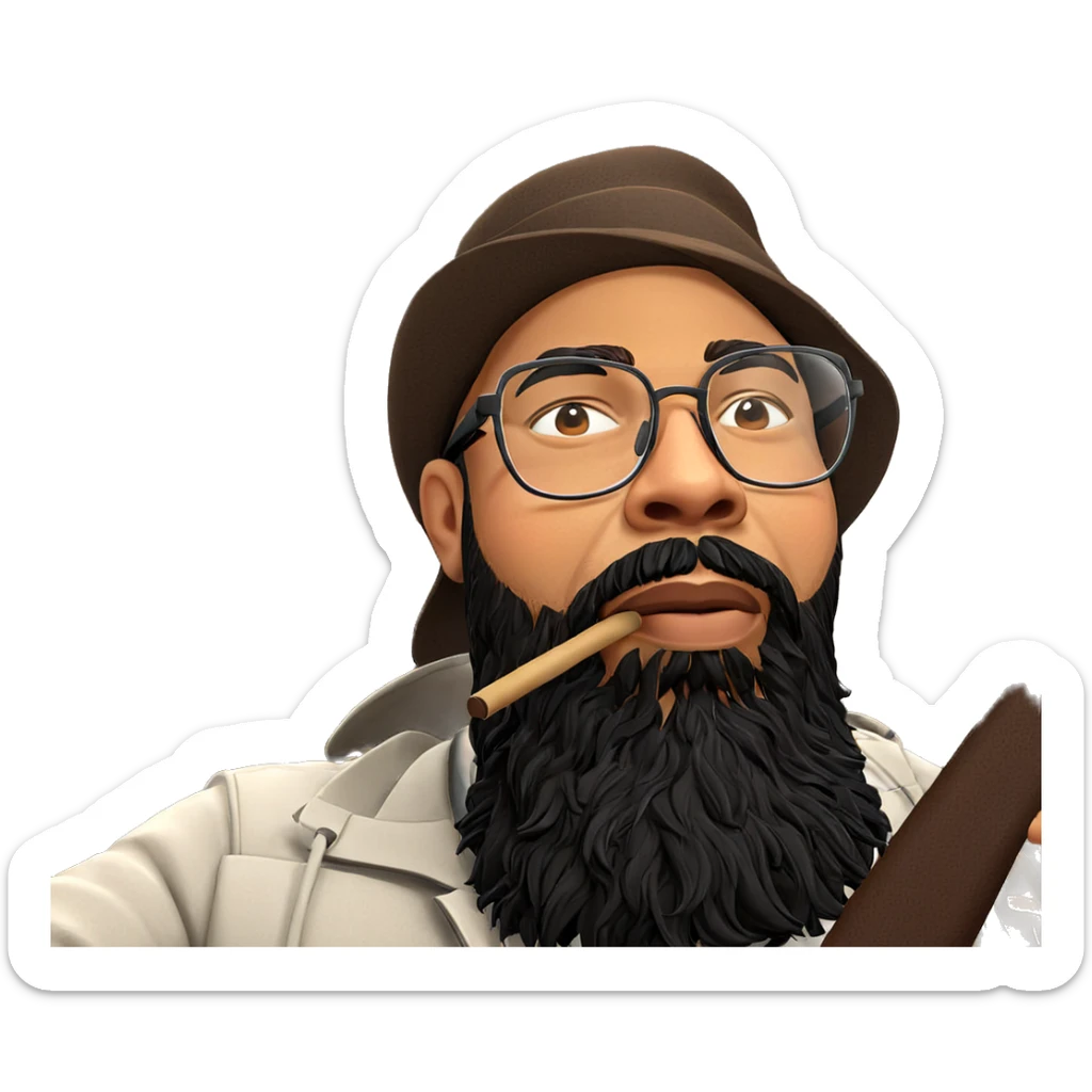 male with glasses and beard sticker