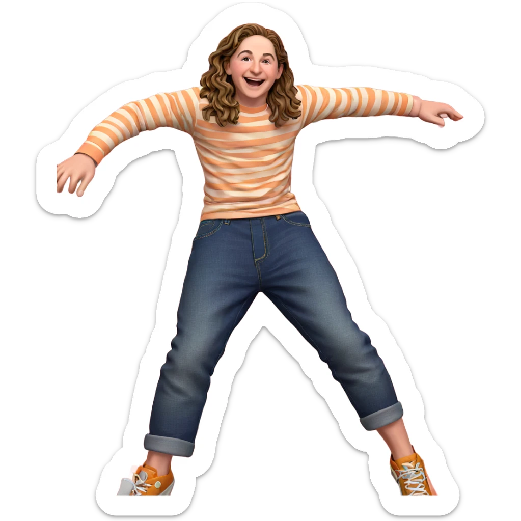 boy with a joyful smile sticker