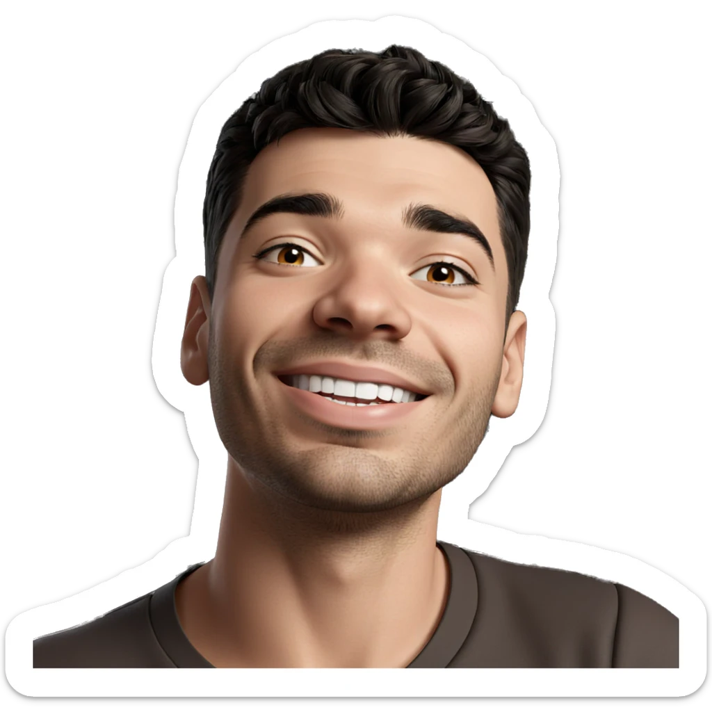 smiling male portrait close up sticker