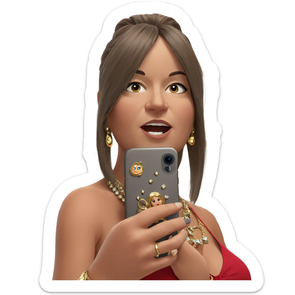 girl with jewelry and phone sticker
