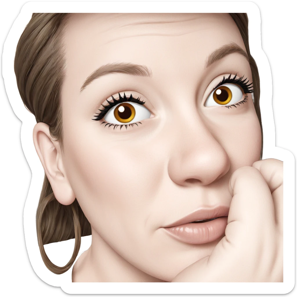 brown haired girl portrait sticker