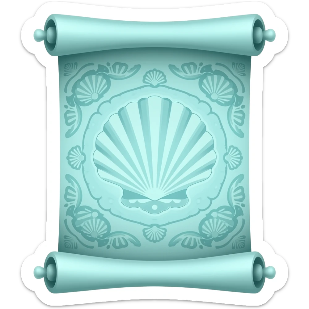 mermaid inspired turquouise scroll sticker