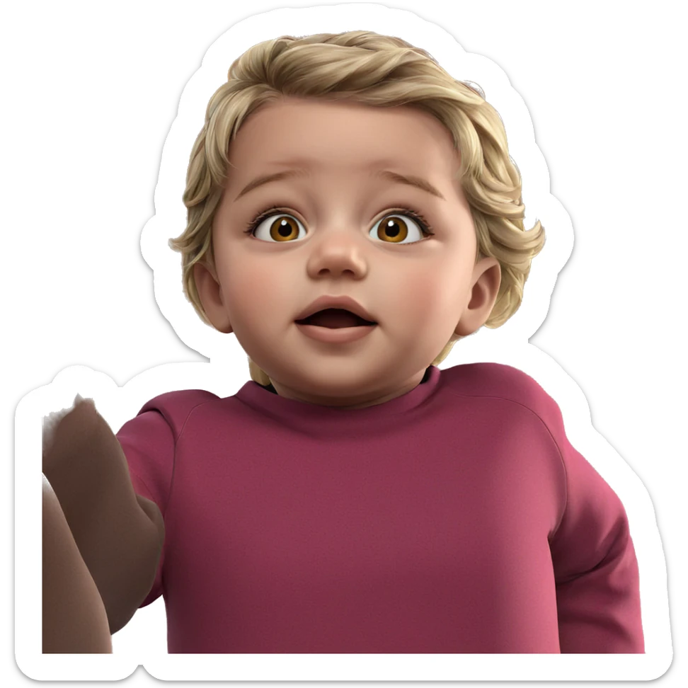 blonde girl looking up sticker