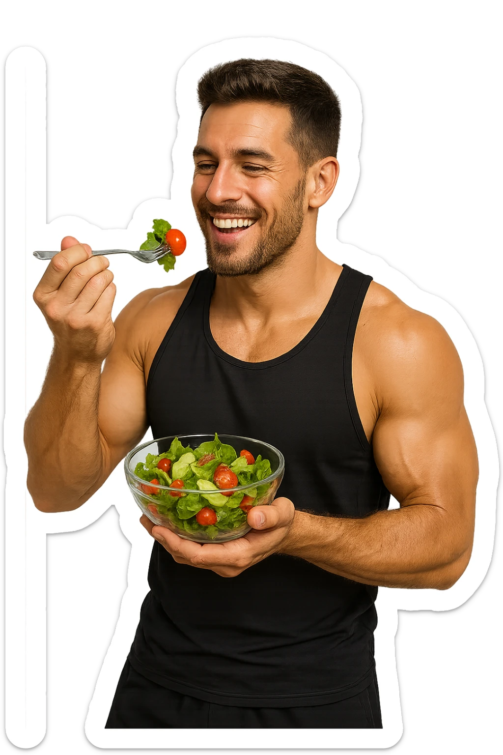 UOMO FITNESS CHE MANGIA INSALATA sticker