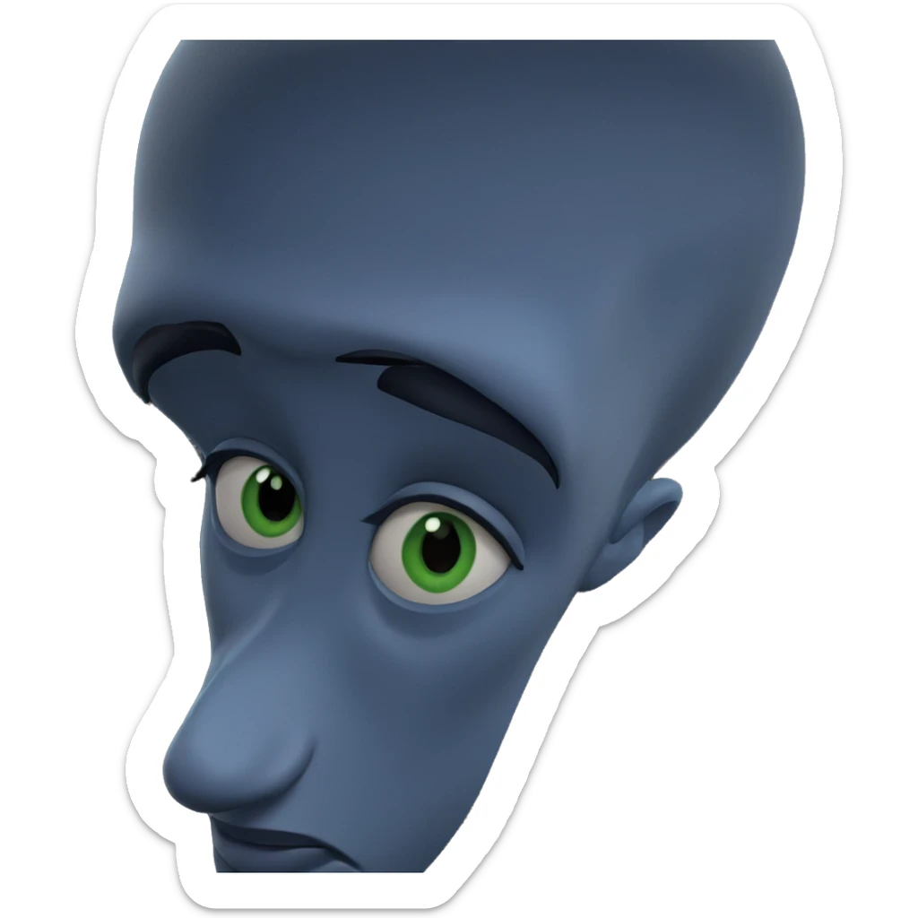 blue skinned boy with green eyes sticker