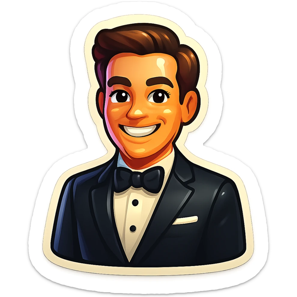 Remove the background from this modern Hollywood film star emoji, keeping the style and subject unchanged. sticker